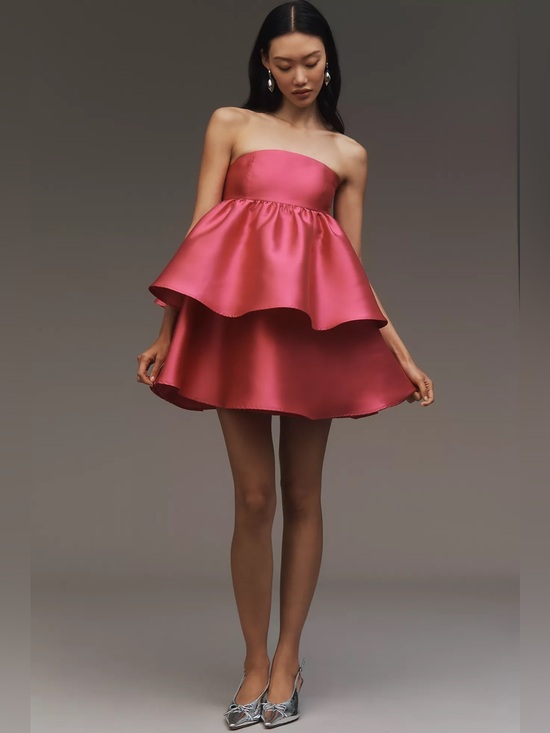 Hutch Dresses & Skirts - Hutch barbie pink tiered strapless dress black tie formal wedding guest prom m